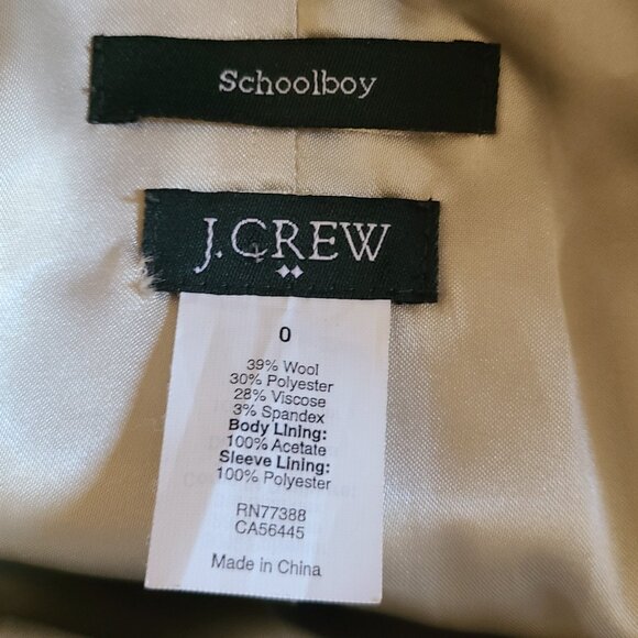 J. CREW SCHOOLBOY classic NAVY BLUE STRETCH WOOL SLIM FITTED BLAZER JACKET sz 0 - Picture 5 of 5